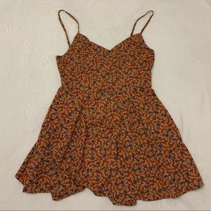 Rustic Orange V-Neck Dress